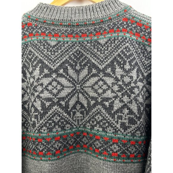 Dale of Norway Thunder Bay 1995 Sweater Mens XL Gray Nordic Wool Knit Fair Isle - Picture 11 of 12